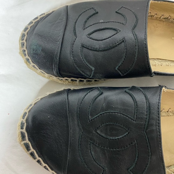 Chanel black leather CC espadrilles - Picture 5 of 9